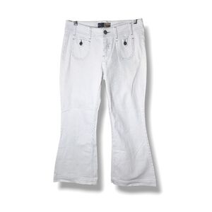 Low-Rise Flare Jeans White | 10P 27" Inseam | Y2K Hip-Huggers